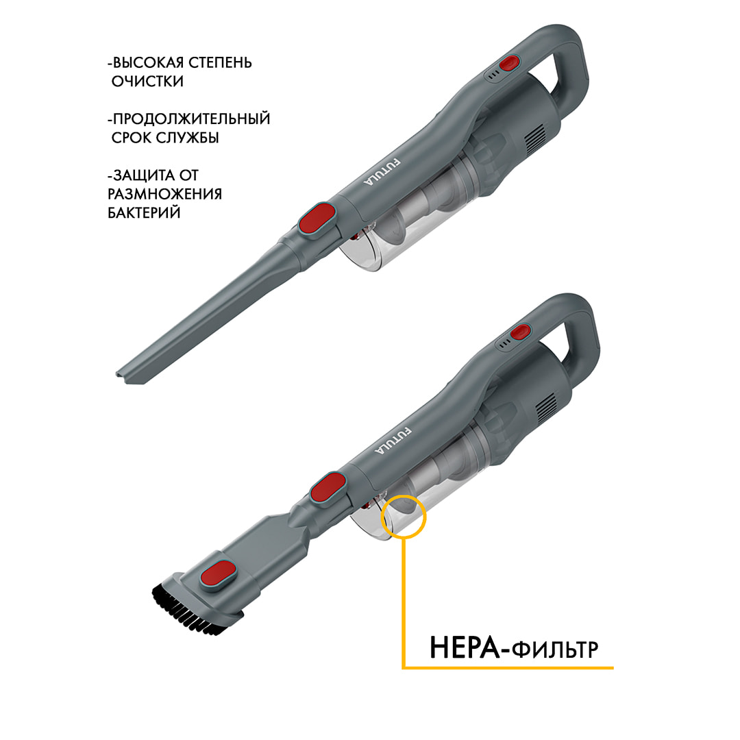 Беспроводной пылесос Futula Cordless Vacuum Cleaner V8 (Grey)